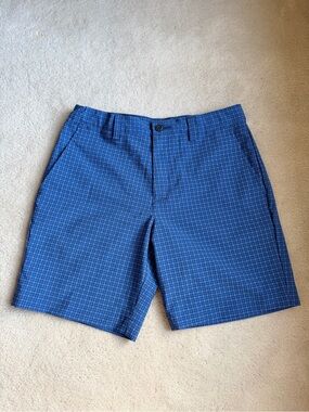 PGA TOUR Golf Shorts Blue Plaid Performance Stretch Boys Large 14-16